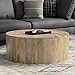 SIMPLIHOME Millbury Drum Coffee Table - 36 inch Wide Solid Mango Wood Round Living Room Table in Briarsmoke, Contemporary Cocktail Table for Family Room or Lounge with Large Surface, Assembled