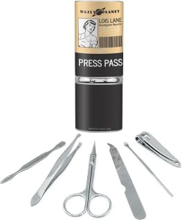 Superman Lois Lane Press Pass Stainless Steel Manicure Pedicure Grooming Beauty Care Travel Kit