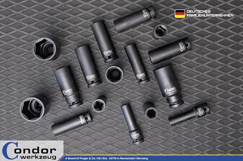Clés à douille pour écrous profonds Condor 1099 coffret CrMo 16 pièces 1/2 - 8