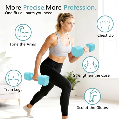 Image of 20LBS Adjustable Dumbbell Set, 4 in 1 Free Weights Dumbbells Set for,4lb 6lb 8lb 10lb, with Metal Non Slip Handle,Quick Change,Home Gym Strength Training Equipment for Men and Women