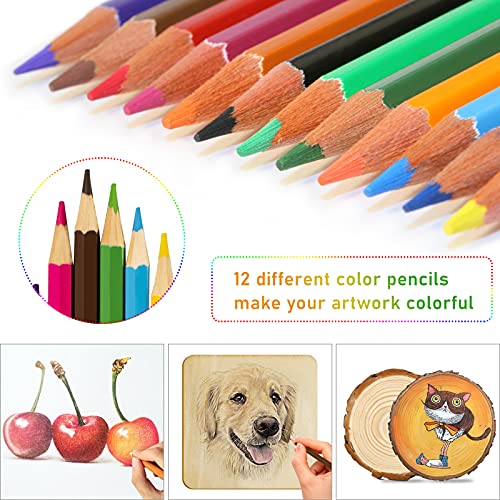 116Pcs Kit Pirografia Legno,IVSUN 60W, Temperatura...