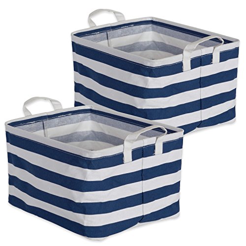 DII Cotton/Polyester Cube Laundry Basket, Perfect In Your Bedroom, Nursery, Dorm, Closet, 10.5 x 13 x 8.5