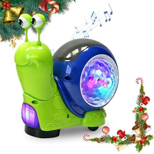Image of Fiopet Glowing and Music Playing Crawling Snail, 2026 New Auto Moving Interactive Snail Play Dancing Musical (Green)