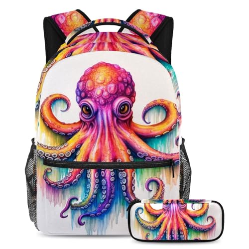 Cartable pieuvre colorée idéal pour les cours et les voyages