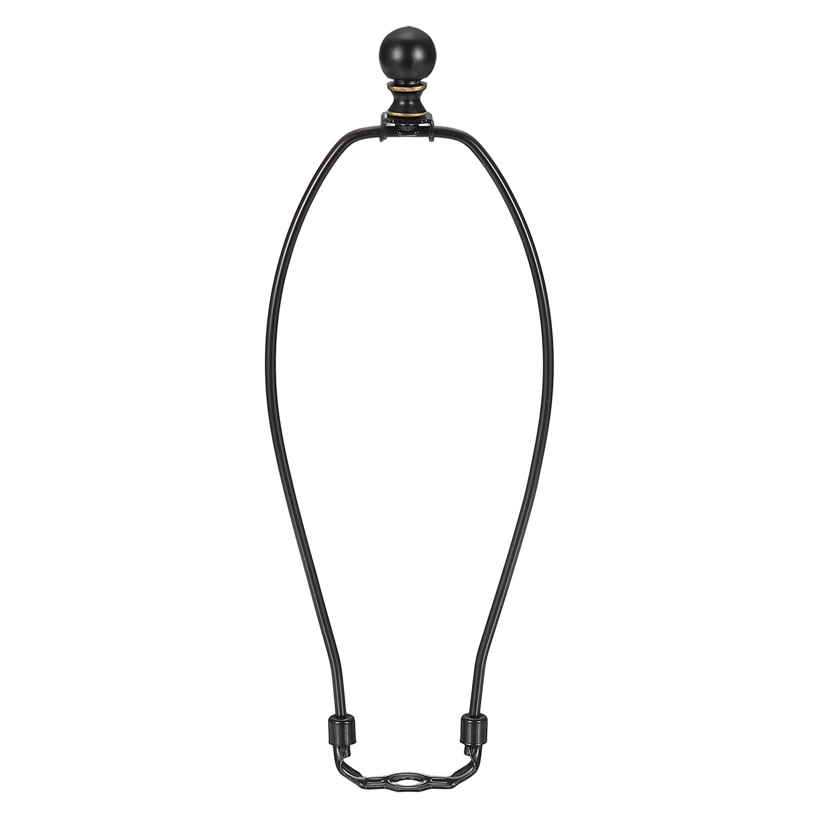 PATIKIL 1 Set 12" Lamp Shade Harp Holder, Heavy Duty Detachable Lampshade Brackets with 1.46" Height Solid Metal Finial Shade Holder for Table and Floor Lamps, Black
