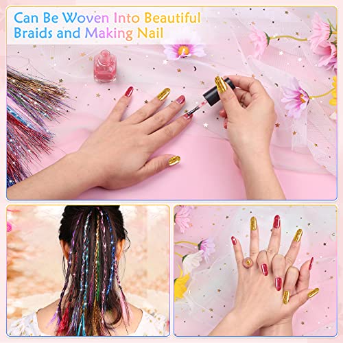 Mckanti Kit de Enfeites de Cabelo de 16 Cores com Ferramenta, Extensões de Cabelo de Enfeites de 47