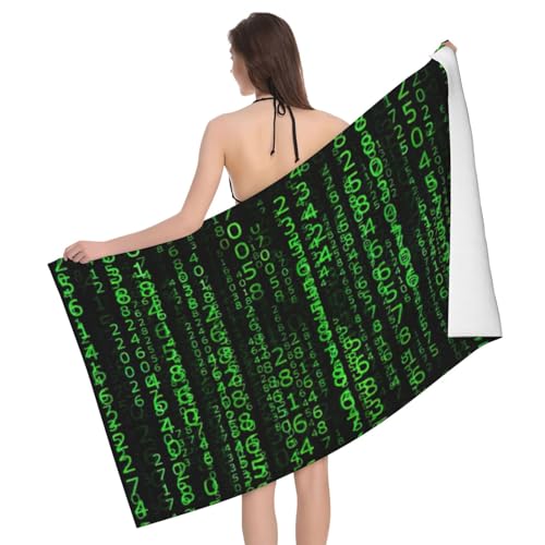 Hingor Hacker Era - Telo mare con stampa, in morbida microfibra leggera, ad asciugatura rapida, regalo per bagno, piscina, viaggi, nuoto, decorazione 78 x 130 cm