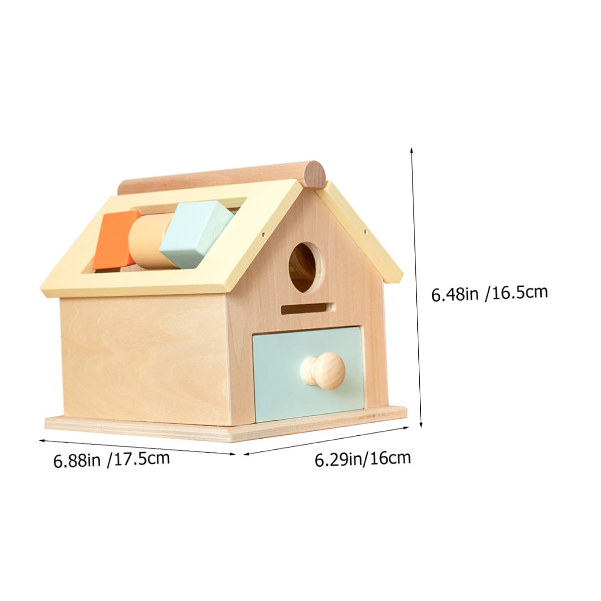 UKCOCO Juguete Sensorial de Madera Natural para Pequeños 1-3 Años Caja de Bolas y Monedas Montessori para Desarrollo Motriz y Coordinación Ojo-Mano Juguete Educativo Infantil Compacto