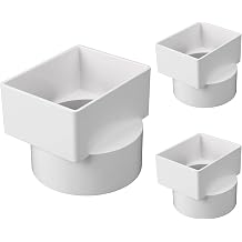 Mifoci 3 Pcs 3''x4''x4'' PVC Offset Downspout Adapter
