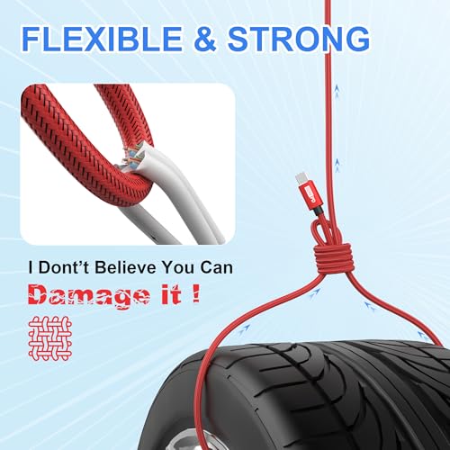 Bynccea USB C to USB C Cable 4-Pack 10ft C to C Cable Fast Charging C Cable, 60W(5A) Nylon Braided Type C Cables for Phone 17/16/15 Series Samsung S24/23 by Bynccea - Image 5