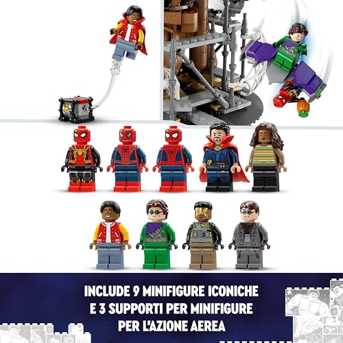 | Marvel La Battaglia Finale di Spider-Man, Ricrea la Scena di Spider-Man: No Way Home con 3 Peter Parker e le Minifigure di Sandman, Doctor Strange, Green Goblin, Electro, Ned e MJ 76261 - Lego - Immagine 6