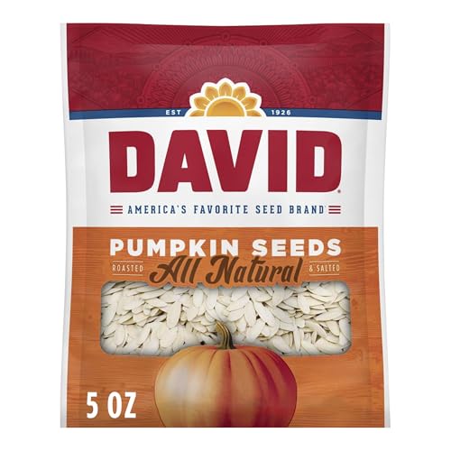 DAVID Roasted and Salted All Natural Pumpkin Seeds, 5oz.