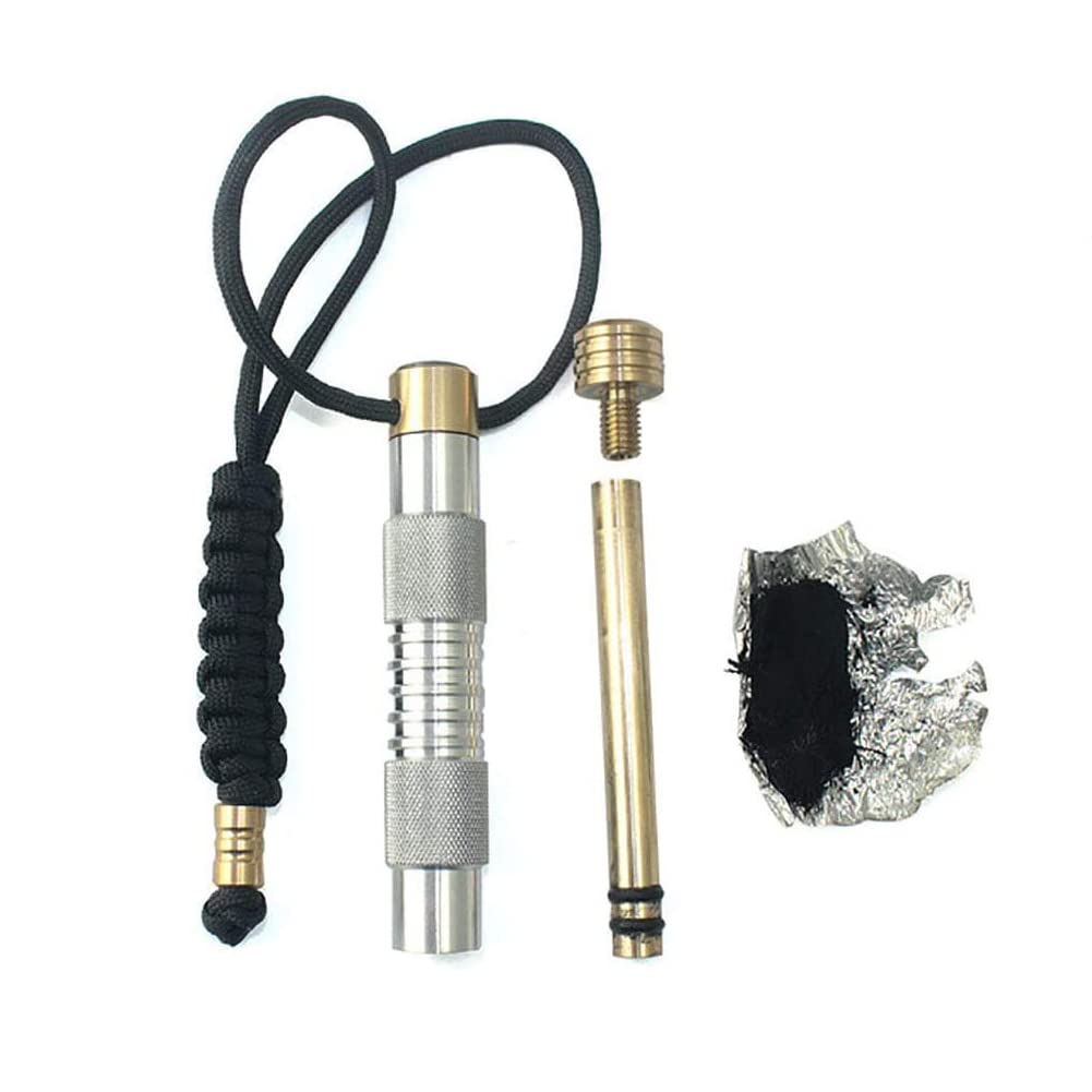 WYYHAA Metal Fire Piston Kit, Portable Durable Air Compression Igniter Set Survival Supplies for Outdoor Camping Exploring(2 Pack)