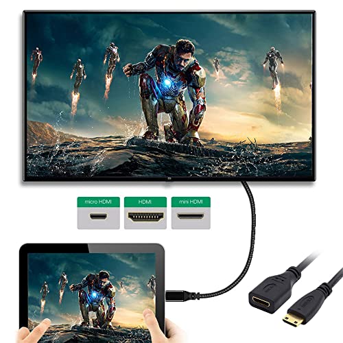 NFHK 15cm Mini HDMI Type-C Socket Female to Mini HDMI Male Adapter Extension Cable for Camera HDTV 4K 1080P - Image 3