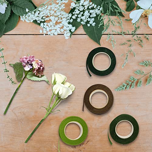 Edsrdrus 17 Pcs Floral Arrangement Kit, 4 Pcs Floral Tapes Wire Cutter Artificial Leaves Floral Paddle Wire 26 Gauge Floral Stem Wire For Bouquet Wreath Making Supplies #TOP6