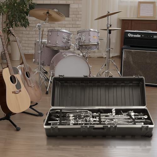 Image of SKB ATA Large Stand Case with Wheels & TSA Latches - Durable Transport Solution for Equipment, 48x16.25x13 Inches, Over-Molded Handle, Secure Straps, Field-Replaceable Parts