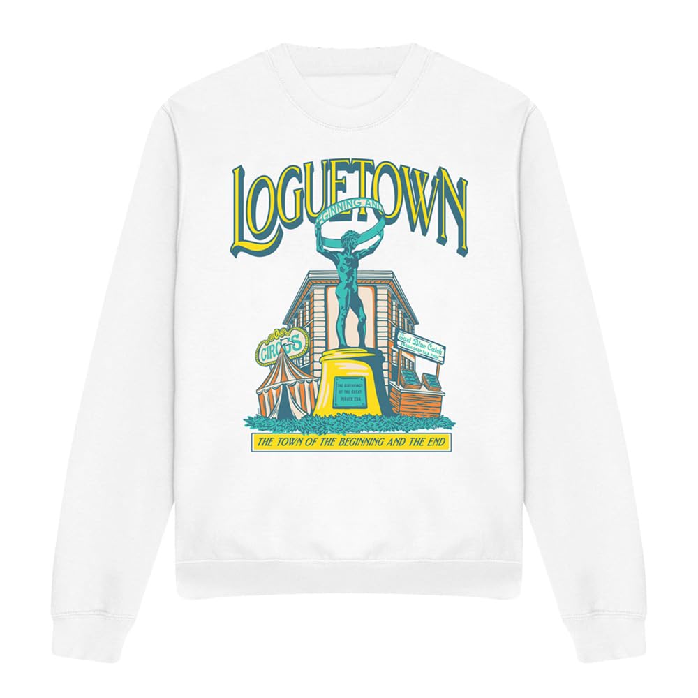 One Piece Loguetown Market Unisex Sweatshirt, White, X-Large