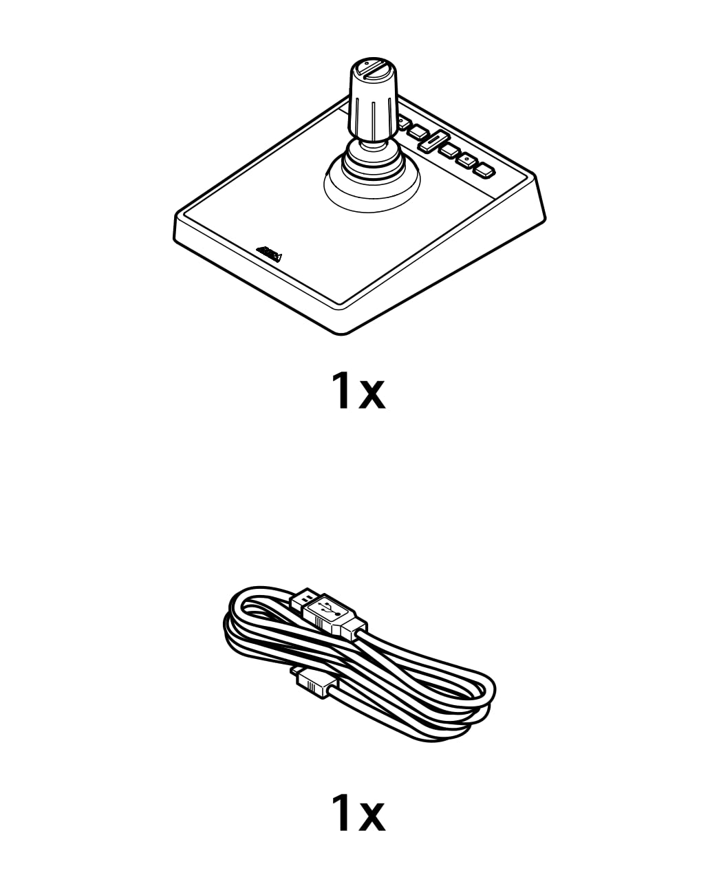 AXIS Communications TU9002 Joystick and USB cable, package contents