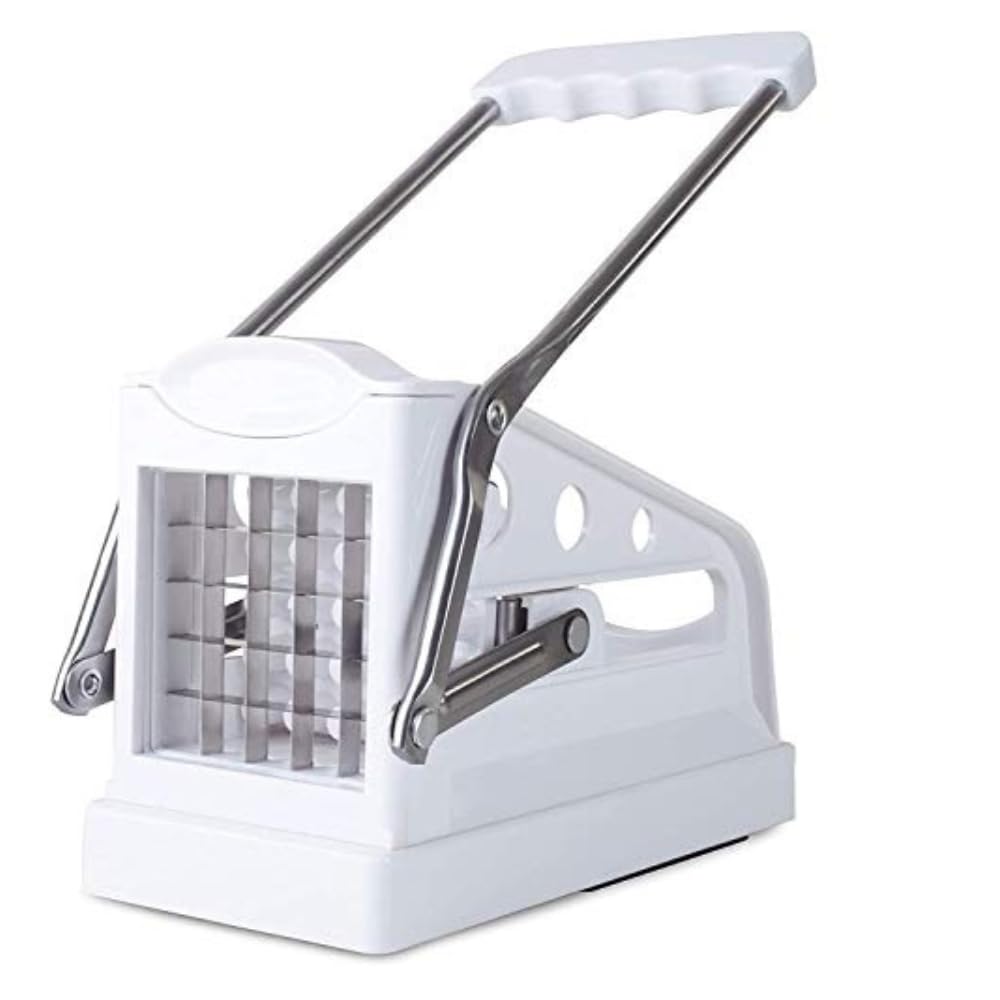 Ico Stainless Steel Potato Chipper With Blade - French Fry Cutter With Non-Slip Suction Base, Chip Cutter For Perfect Homemade Chips