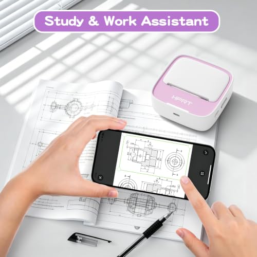 Image of HPRT S1 Bluetooth Thermal Label Printer,Portable Mini Inkless Sticker Maker | Label Maker with 1 Roll Paper,Compatible with iPhone&Android,for Home, School, Office, Travel, Kids. App with Templates
