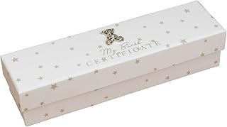 Widdop - Soporte para certificado de nacimiento de bebé con icono de peluche 3D, color blanco