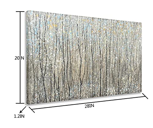 Image of Yihui Arts Abstract Tree Canvas Wall Art - Brown Forest Paintings with Gold Foil - Modern Landscape Pictures for Living Room Bedroom Bathroom Decor