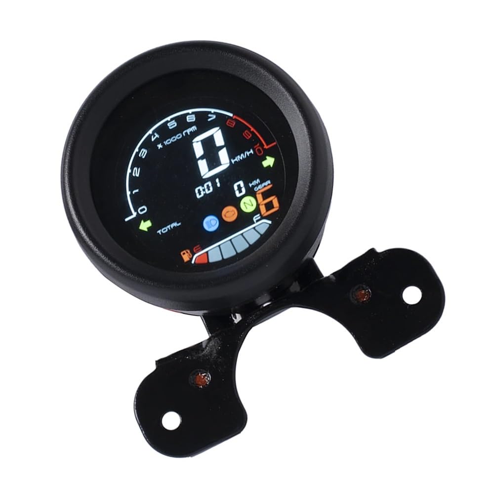 Odomètre Tachymètre Compteur kilométrique numérique pour moto, compteur kilométrique à 6 rapports, universel pour scooter