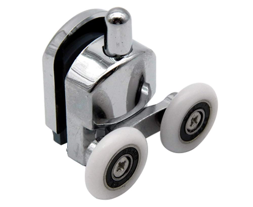 Shower Seal Uk Ltd Chrome Shower Door Wheels | 23Mm Or 25Mm | Upper Or Lower | Double Roller | Roll039 (Lower Wheel (25Mm))