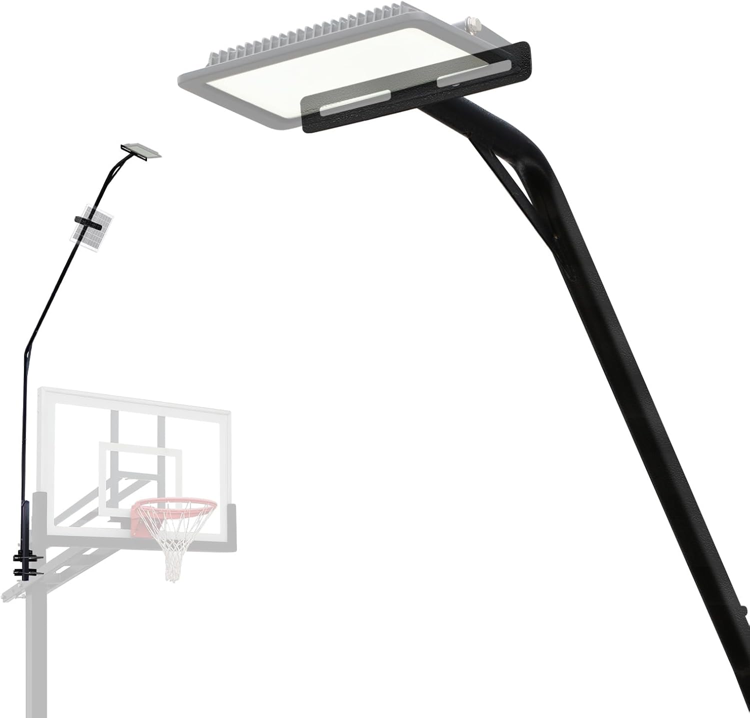 PROGOAL Basketball 2-in-1 Backstop Net+Light Mount System, Standalone Backstop Net, Standalone Light Mount Frame for Backyard Family Play, Fits Standard Hoops(Light NOT Included)