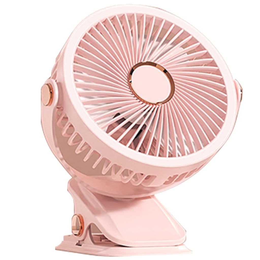 Petit ventilateur silencieux alimenté par USB/piles pour chambre à coucher, bureau, ventilateur de refroidissement avec lampe de nuit, ventilateur d'extérieur à pince solide, branchement