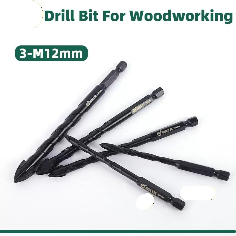 Foret en alliage dur de 12mm avec queue hexagonale croisée, outil de haute précision pour faïence - 3