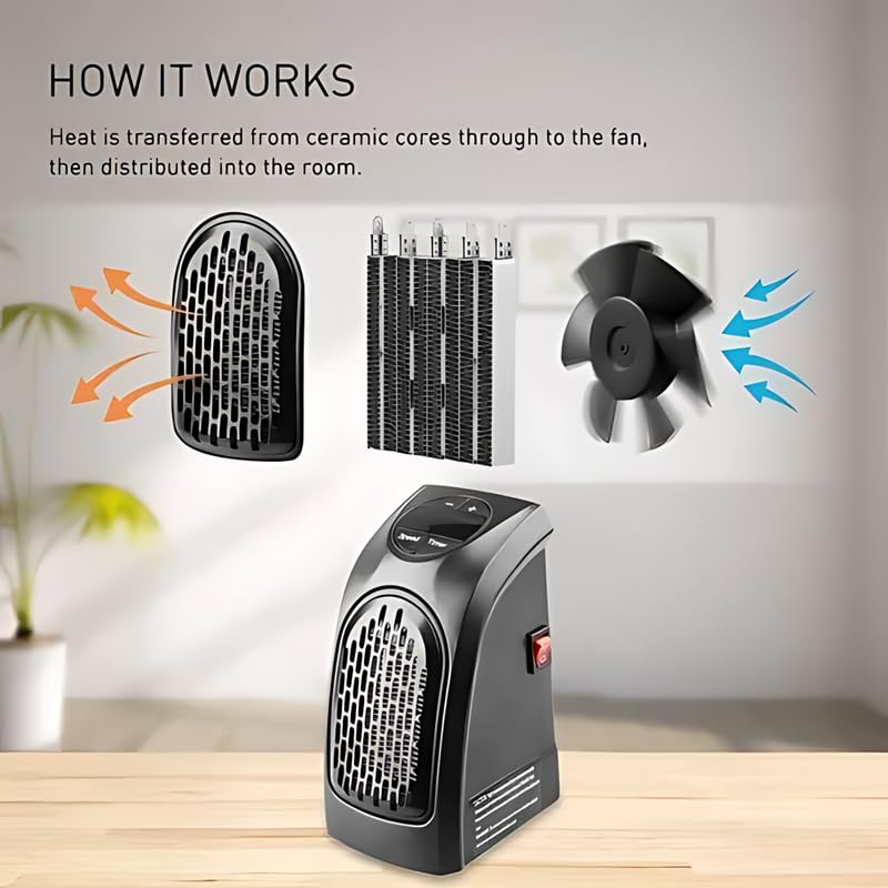 Image of Drumstone (𝐋𝐢𝐦𝐢𝐭𝐞𝐝 𝐓𝐨𝐝𝐚𝐲) Energy-Efficient 400W Ceramic Wall Heater, Adjustable Thermostat Smart Timer Function, Safe Cool-Touch & Fast Room Heating Heater 𝟏𝟓 𝐘𝐞𝐚𝐫𝐬 𝐖𝐚𝐫𝐫𝐚𝐧𝐭𝐲