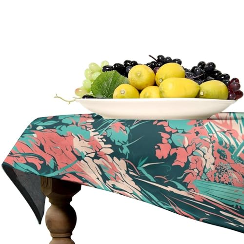 Nappe rectangulaire simple à motif moulin à vent : nappe de table de cuisine lavable - 6