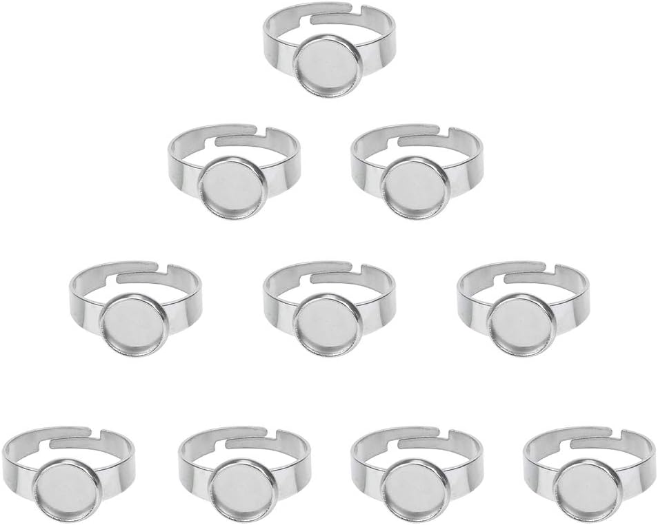 Pad Ring Base Amazon.com: PH PandaHall 50pcs 8mm Stainless Steel Adjustable Finger ...