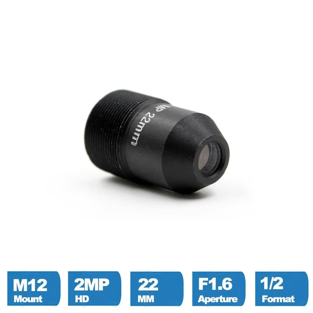 Pinhole Lens CCTV 22mm M12*0.5 Interface 1/2 Inch Aperture F1.6 14.8 Degree Suitable for Micro Surveillance Security Camera