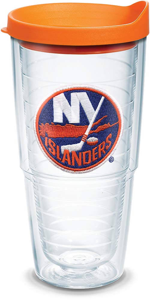 Made in USA Double Walled NHL New York Islanders Insulated Tumbler Cup Keeps Drinks Cold & Hot, 24oz, Primary Logo