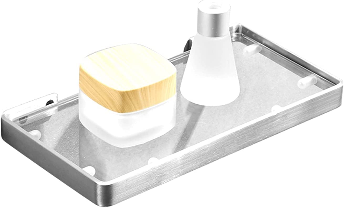 IOCCIOBB Bathroom Glass Shelf No Drill Bathroom Shelf Shower Shelf Shower Caddy Organiser Bath Shelf Storage Holder Wall