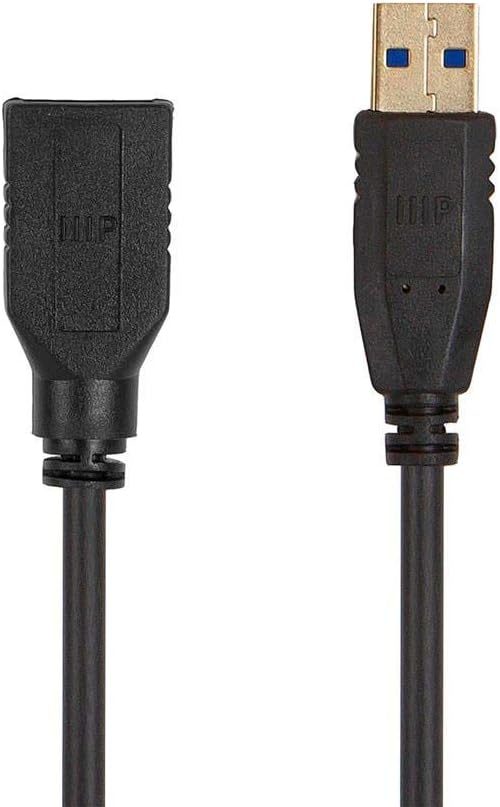 Cable de extensión USB 3.0 tipo A a tipo A hembra - 6 pies - Negro, 32 AWG, cubierta de TPE, compatible con mouse, impresora, teclado USB, unidad flash, disco duro - Serie selecta