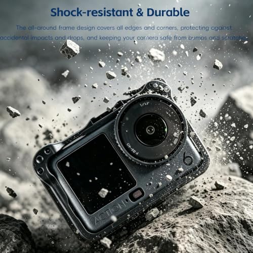 Image of Adofys Housing Case for DJI Osmo Action 6, ABS Protective Frame Expansion Cage, Cold Shoe, 1 /4 inch Screw Adapter, Action 6 Accessories Compatible for Tripod, Selfie Stick