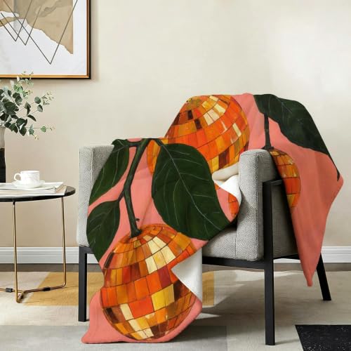 Couverture polaire orange douce protection contre le froid lit - 4