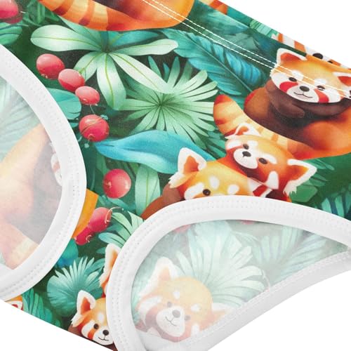 Joisal Toddlers Underwear Floral 2t Cotton Little Girl Panties Fun Underpants Briefs Cute Raccoon Green Leaves4