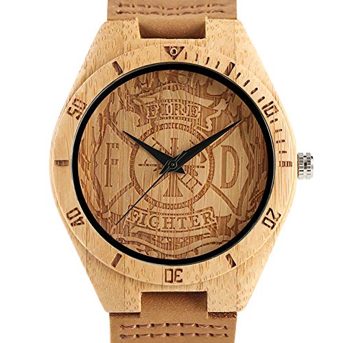 LCDIEB Vigile del Fuoco Orologio in Legno Idrante