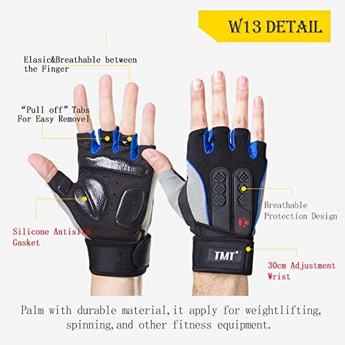 Image of serveuttam Leosportz Gym Gloves Fitness Gloves Silicone Antislip Breathable Weight Lifting Sports Training Gloves Lengthened Bandage Dumbbell