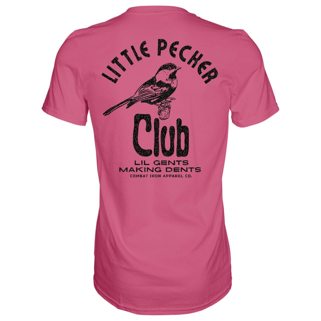 Combat Iron Mens Graphic T-Shirt - Little Pecker Club | Soft cotton-poly blend athletic tapered fit. Tagless neck. No-sag collar. Pre-shrunk. Veteran-owned. Made in USA. product thumbnail 2