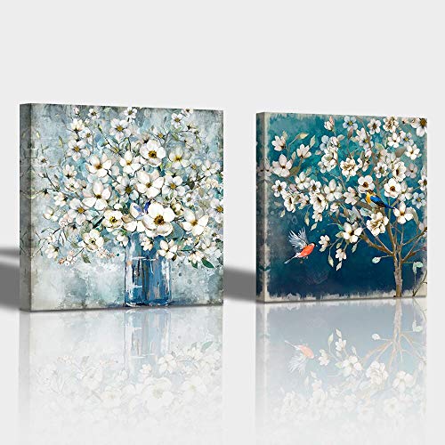 Canvas Wall Art Flower Pictures Wall Decor For Bedroom Bathroom Framed Artwork For Walls Modern Wall Decorations Size 14X14 #TOP7