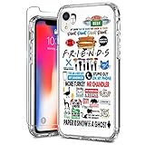 ZADORN iPhone XR Cases with Screen Protector,Clear with Designs for Girls Women,Hard PC and Soft TPU Bumper Protective Phone Case for iPhone XR Friends