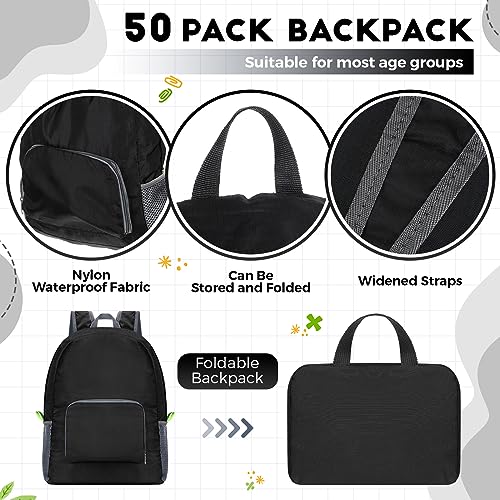 Image of Eccliy 50 Pack Backpacks in Bulk 17 Inches Wholesale Back Pack Basic Backpack for adult Lightweight Outdoor Travel Bookbags(Black)