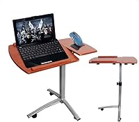 Vista 3 de Escritorio para computadora portátil, mesa ajustable sobre la cama con ruedas, sofá portátil con ruedas, mesa auxiliar con parte superior