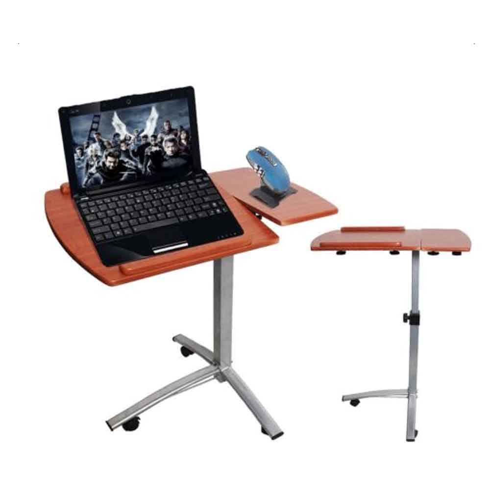 Laptop Desk Adjustable Overbed Table on Wheels Portable Rolling Sofa Couch Side Table with Tilting Top Wooden Mobile TV Tray Sit-Stand Computer Desk Artist Student Easel Stand