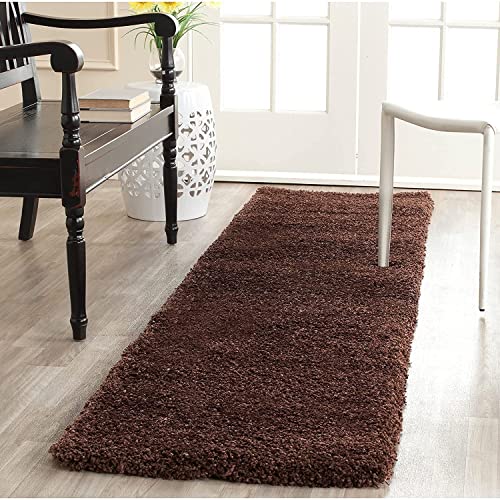 Image of Shaggy Floor Carpets for Living Room, Elegant Bed Side Runner Carpet, Kids Room Carpet, (2x5 Feet, Brown)